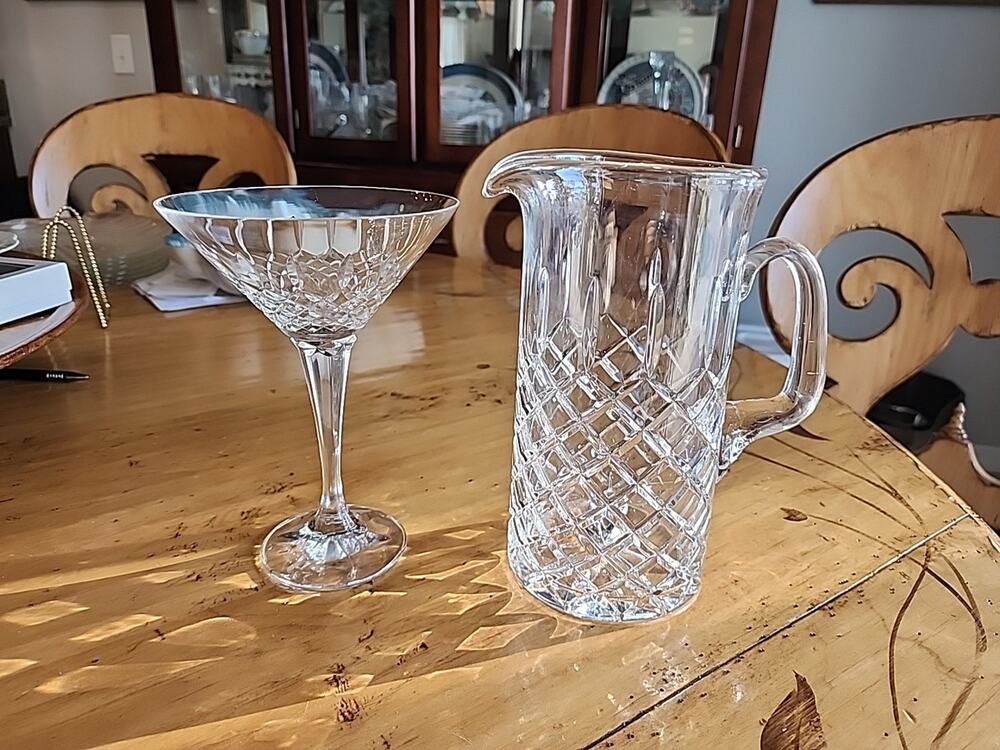 Mikasa Coventry Martini Glass with Matching Martini Pitcher MINT!